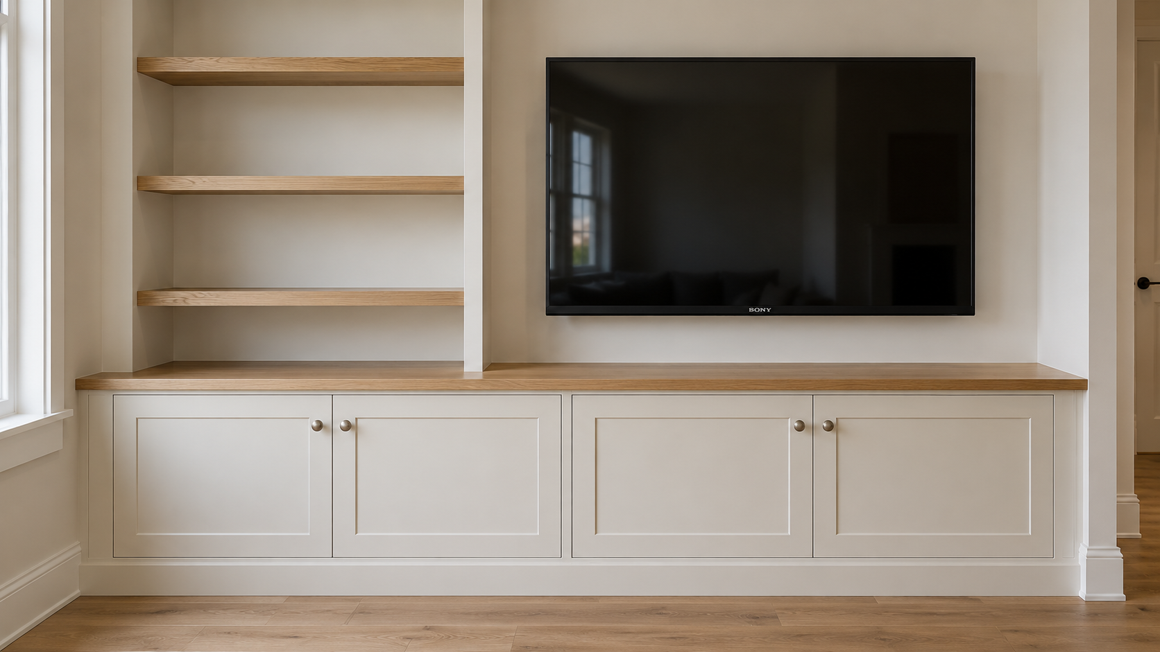 Custom Indiana TV walls built by Radford Woodworks
